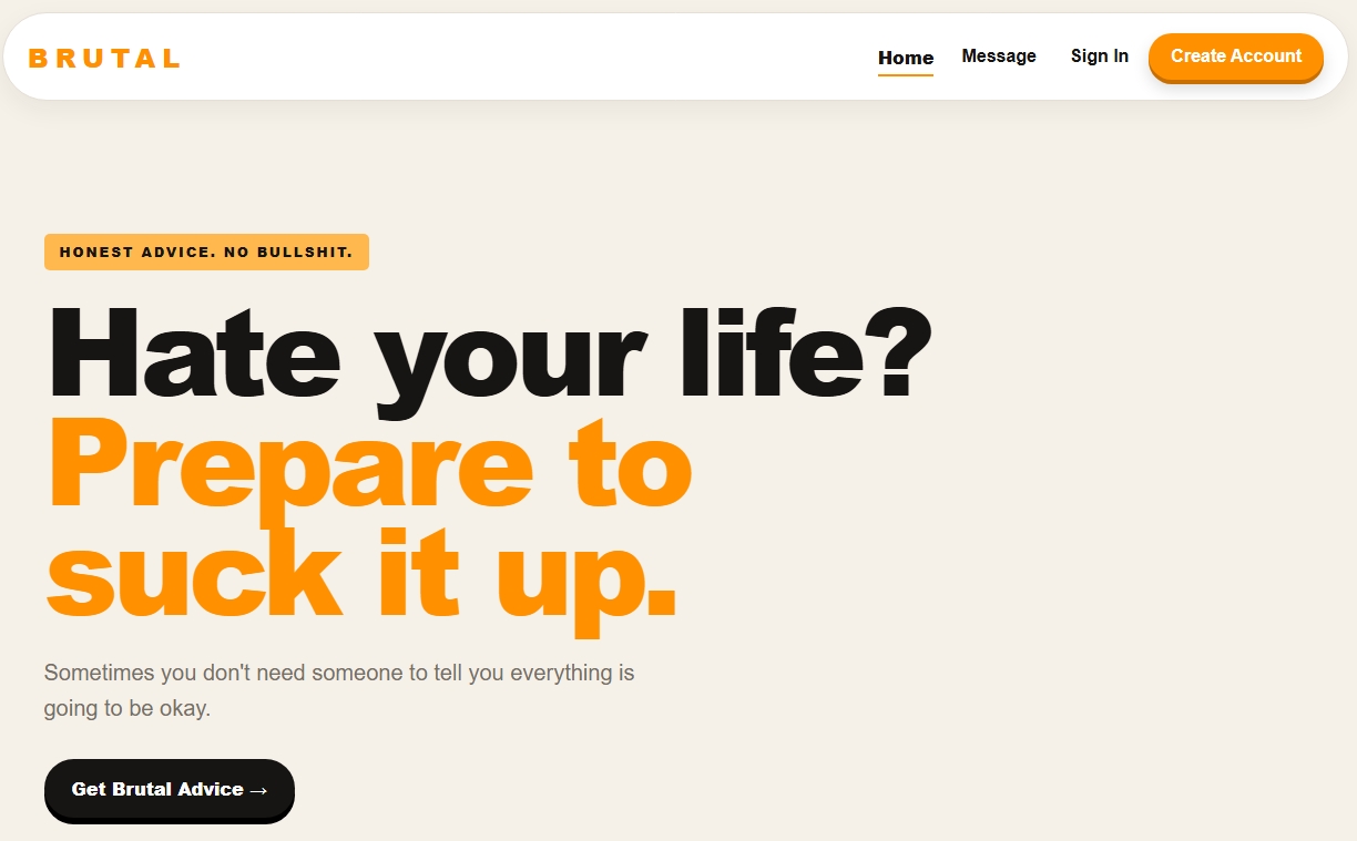 Preview of the Brutal website